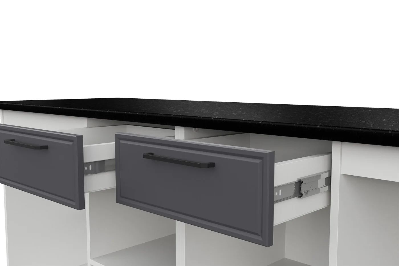 Кухонный гарнитур Нонтон Арнуво, 200 см, графит / черная столешница
